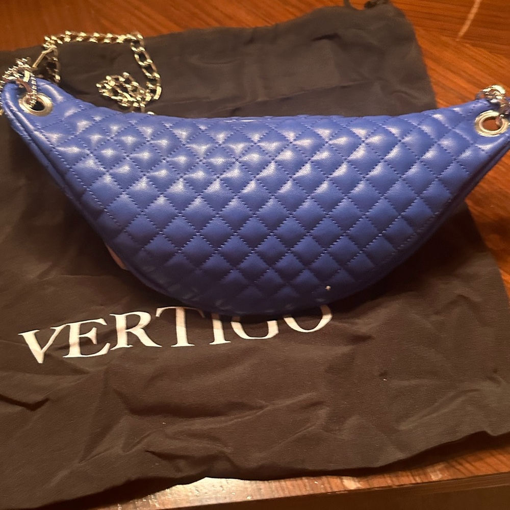 Vertigo Paris Royal Blue Quilted Shoulder Bag